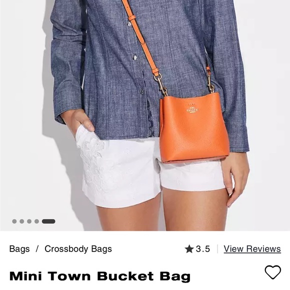 Coach Mini Town Crossbody Bucket Bag. Candied Orange. - Picture 10 of 12